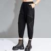Black Plus Size Vintage High Waist Casual Loose Summer Harem Pants Women Trousers