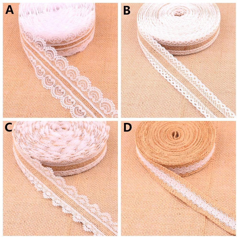 2M Мода DIY Поделки Праздничные Принадлежности Джутовая Лента Кружевная Отделка Края Натуральная Мешковина Рустик Свадьба
