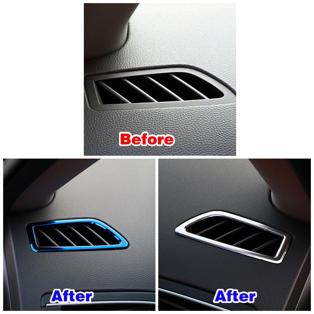 For Renault Koleos 2017- Dashboard Air Conditioning AC Outlet Vent Frame Cover Trim Stainless Steel For Samsung