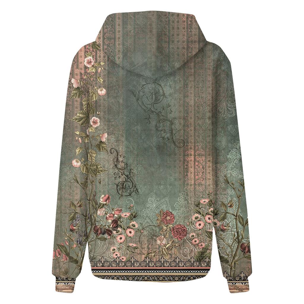 Women's Fall And Winter Printed Pullover Hooded Sweatshirt Long Sleeve Fashion Sweatshirt