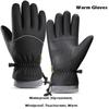 Autumn and Winter Cycling Gloves, Outdoor Sports Windproof, Waterproof, Cold-Resistant, Fleece-Lined, Touchscreen Ski Gloves