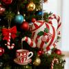 Christmas Teapot Ornament Holly Vintage Tea Cups And Pot Set Xmas Tree Hanging Ornaments 2D Acrylic Teapot Decor with Pouring Tea Effect