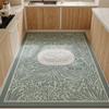 Rug for Kitchen Vinyl Carpet Pvc Waterproof Leather Floor Mat Large Pink Flower Floral Pastoral Style Home Decoration Rugs