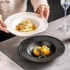 Irregular Ceramic Deep Plate Relief Texture Salad Plate Thick Soup Plate Sashimi Dessert Plates Restaurant Specialty Tableware
