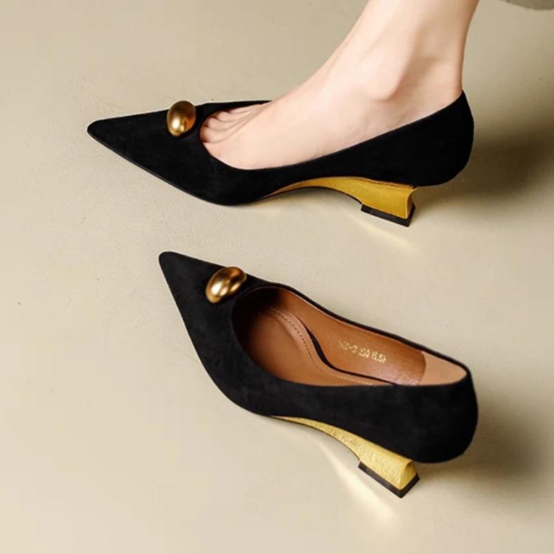 Pointed Toe Women High Heels Shoes Shallow Wedges Sexy Fashioin Shoes Summer Dress Woman Pumps 2025 Designer Chaussure Femme