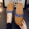 Fashion Home Indoor Linen Slippers Men Women 2025 Summer New Retro Style Couple Home Slippers Non-Slip and Wear-Resistant Couple Sandals