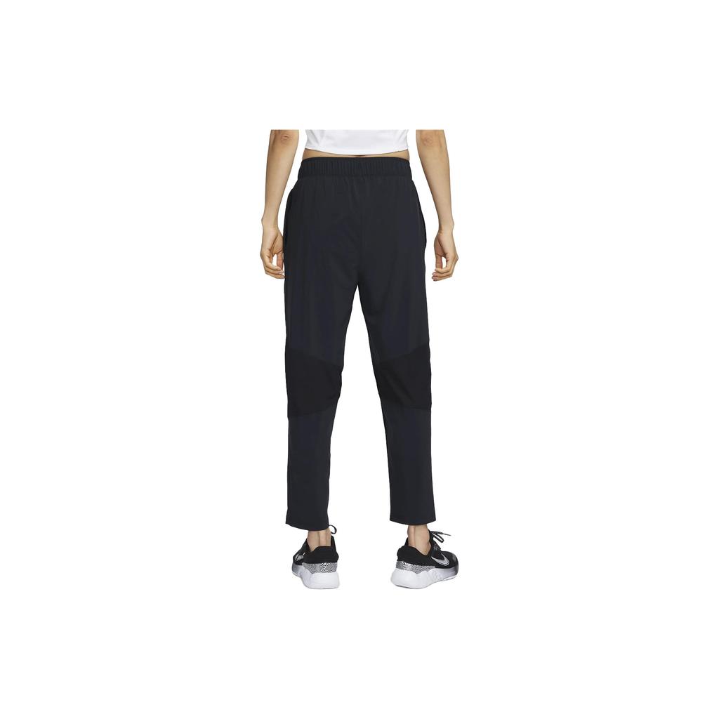 Nike Logo Print Mid-Rise Straight-Leg Cropped Casual Pants Women Bottoms Black FB7030-010