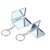 Round Heart Oval Square Shape Double Sided Cosmetic Mirror Metal Folding Keychain Makeup Mini Mirror