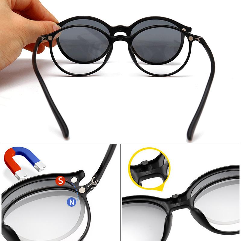Clip On Sun Glasses Women Driving Eyewear 6 In 1 Polarized Hot Sale Clip High Quality Sunglasses Magnet Magnetic Unisex Travel Optical Accessories