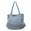 Commuter Large Capacity Denim Tote Bag Women Underarm Bag Work Shoulder Bag
