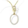 [L7091] - Gold-Plated Necklace 'Sissi' White Gold - 28x13 Mm