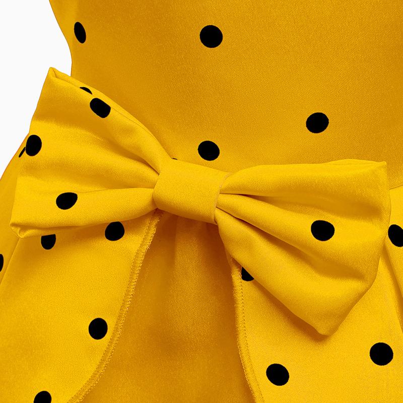 Kids Girls Polka Dot Print Princess Dress Girls Brithday Party Dresses Costume