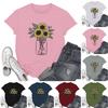 Women's Fashion Casual Printed Short Sleeve Round Neck Pullover Tops