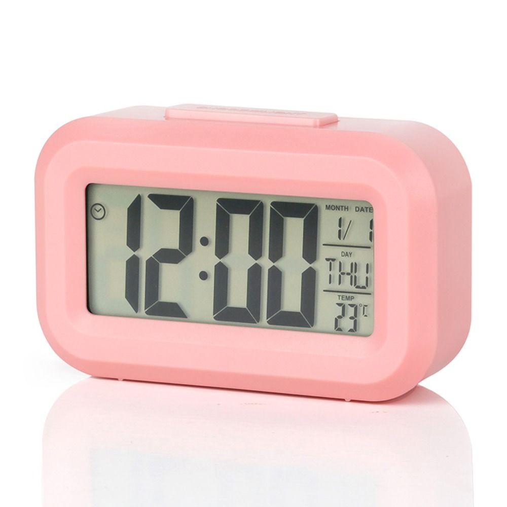 Plastic Digital Alarm Clock Silent LED Electronic Clock Creative Silent Snooze Clock  Date Display