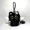 Kawaii Black Cat Plush Keychains Doll Pendant Cuddly Kitten Key Chain Ins Plush Keyring Doll for Boy Girl Cute Brithday Toy Gift
