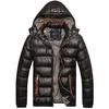 Men Down Jackets Parka Hooded Winter Coat Male Warm Long Sleeve Jacket Casual Zipper