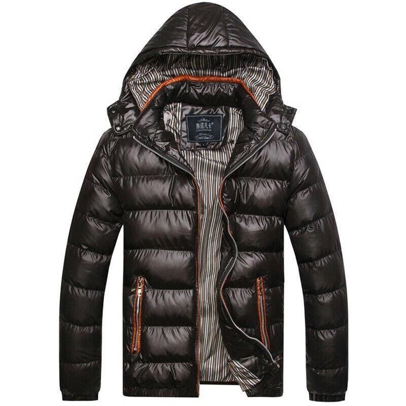 Men Down Jackets Parka Hooded Winter Coat Male Warm Long Sleeve Jacket Casual Zipper