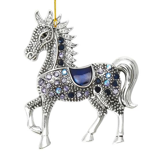 Horse Christmas Ornaments Sparkly Rhinestone Horse Hanging Decoration Acrylic Christmas Tree Ornament for Winter Xmas Party Supplies Holiday Home