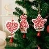 Decorative Christmas Bells Pendants Wood Star Car Ornament  Outdoor Decor