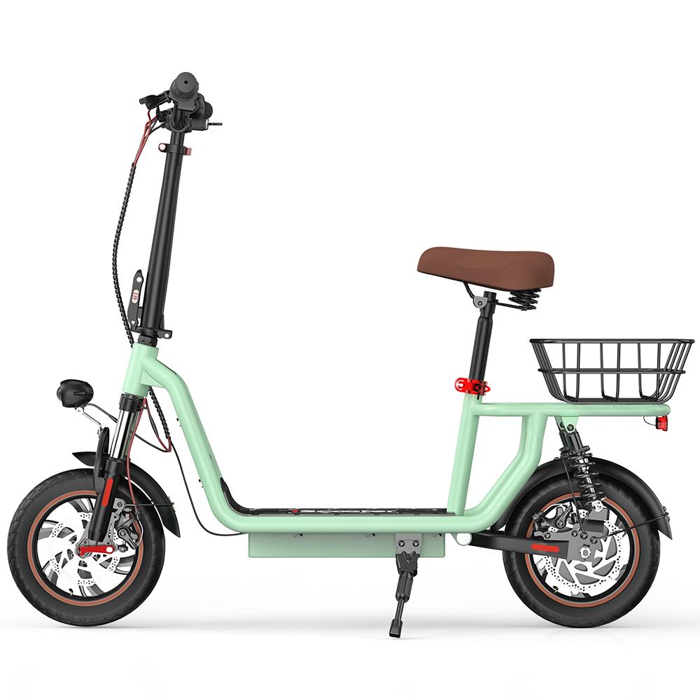 iScooter I12 Electric Scooter with Seat - 500W Motor, 35km Range, 12" Tires & Dual Disc Brake for Comfortable Commuting