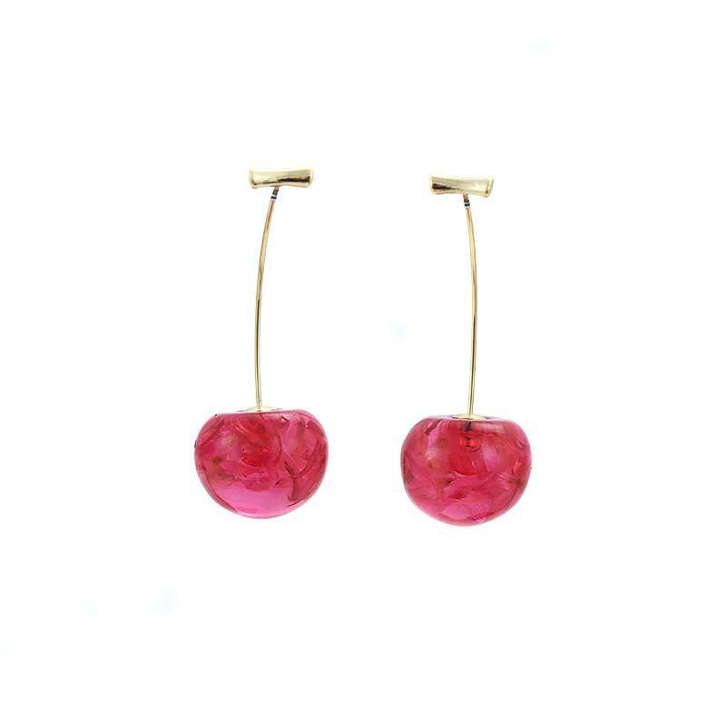 Summer Korean Edition New Cherry Fruit Sweet Earrings with Cherry Fruit