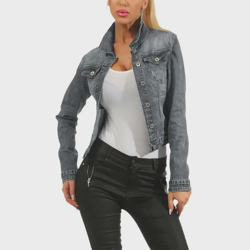 European and American Women's Slim Fit Denim Jackets and Tops