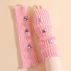 Y2K Star Gloves for Women Girls Japanese Harajuku Sweet Lolita Arm Sleeves Autumn Winter Arm Warmers Knitted Mittens Accessories