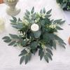 Wreath Faux Leaf Candle Base With Polyester Material For Party And Home Styling