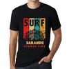 Men’s Vintage Tee Shirt Graphic T Shirt Surf Summer Time SARANDE Deep Black