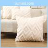 Pillow Geometric Cover Plush Material And Logo Living Room Sofa Home Decor