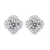 S925 Silver Inlaid 0.5ct Moissanite New Age Earrings Fashion Trend Flower Earrings