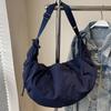 Commuter Crossbody Bag Pleated Pendant with Crescent Vagrant Bag Shoulder Bag Women's Nylon Fabric Dumpling Bag Large Capacity Crescent Bag