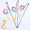 Kitten Toy Colorful Ribbon Feather Accessories Interactive Toy Cat Teaser Stick Toy