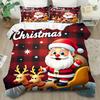 Santa Claus Bedding Set 3D Printed Duvet Cover Set Soft Single Double Size Bed Set Christmas Gift Kids Home Decorations