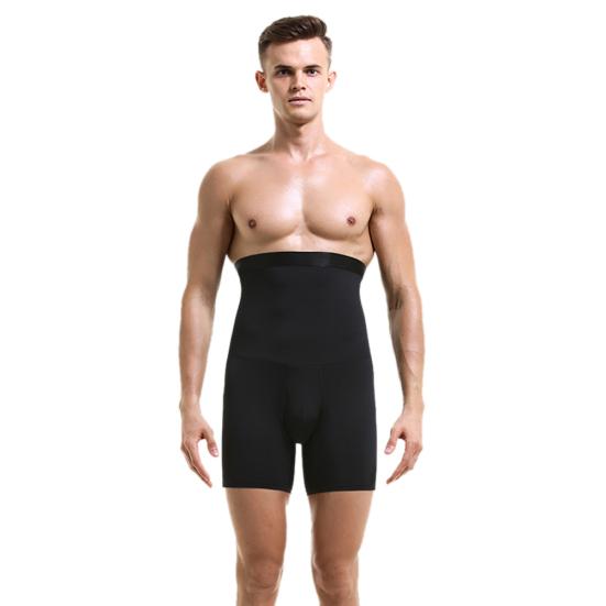 Men Breathable High Waist Slimming Bodysuit Shorts Compression Shapewear Pants