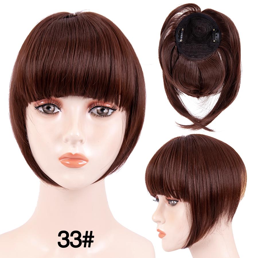 Fringe Bangs Synthetic Hair Extensions Clip In Bangs 6 Inch Short Straight Hairpiece Front Neat Bang Two Side Blonde