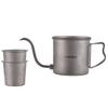 400ml Pour Over Kettle Gooseneck Coffee Kettle Ti Folding Handle Water Kettle with Lid and Beer Cup