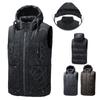 Men's Vest Padded Thermals Warm Full Zip Pocket Quilted Jacket L-8XL Detachable Hood