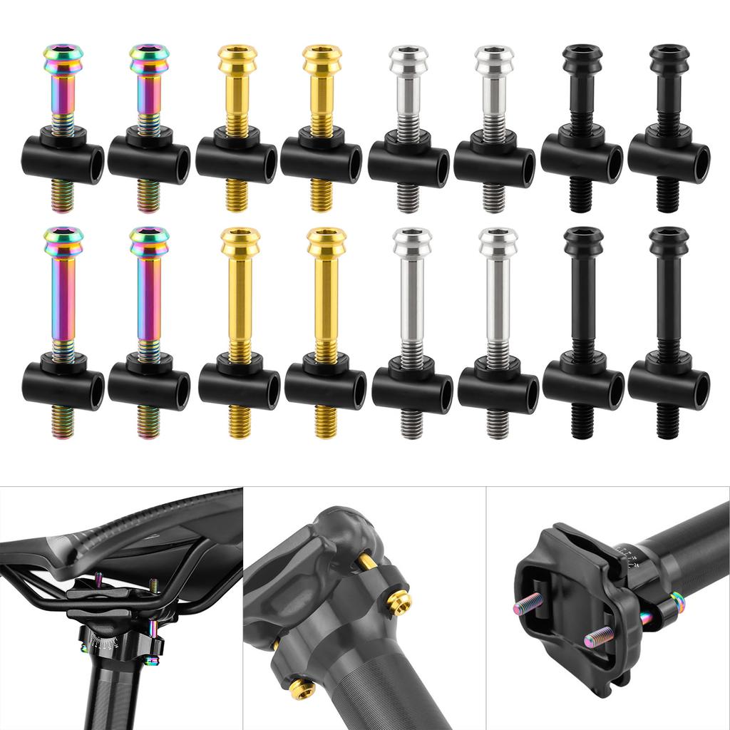 Titanium Alloy Seatpost Screw 5x30/40mm Universals Seatpost Cycling Screws Bicycles Seatpost Clamp Tube Bolt Nut Washer