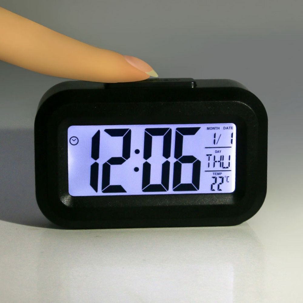Plastic Digital Alarm Clock Silent LED Electronic Clock Creative Silent Snooze Clock  Date Display