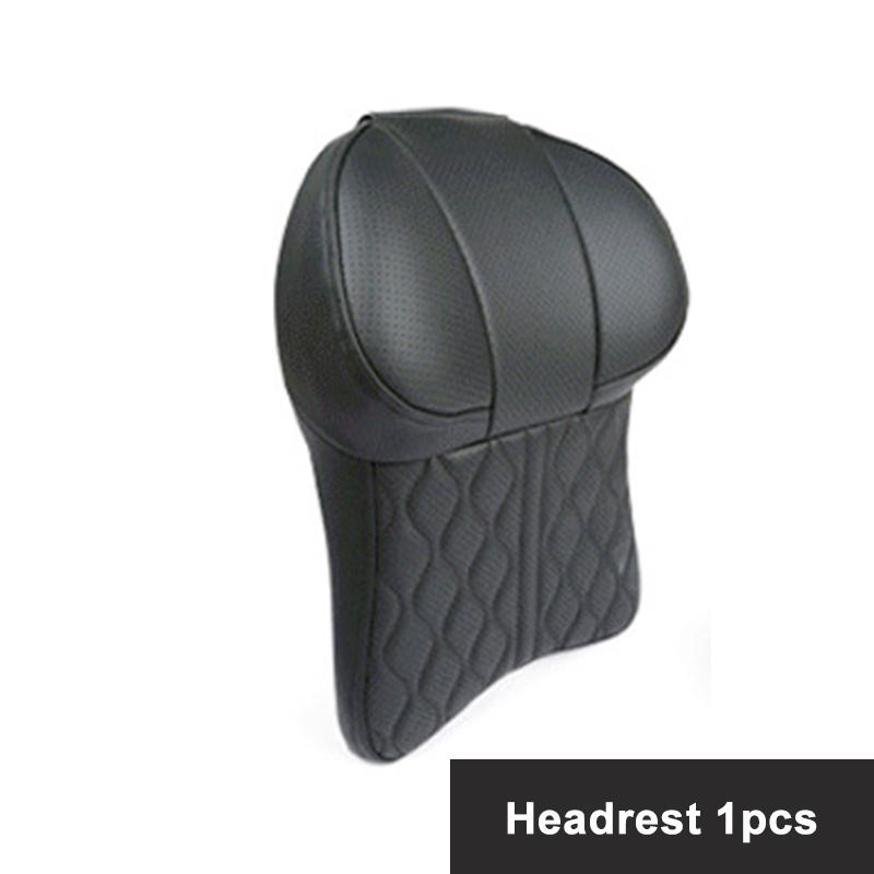 Car Leather Headrest Lumbar Support Memory Foam Car Rest Neck Pillow Back Cushion Seat Waist Supports Car Interior Accessories