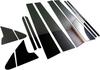 BRIGHTZ Wagon R Stingray MH34S MH44S Super Mirror Stainless Steel Black Plated Pillar Panel No Visor Needed 12PC MH MH34 MH44 H34 H44 34 44 Wagon R R