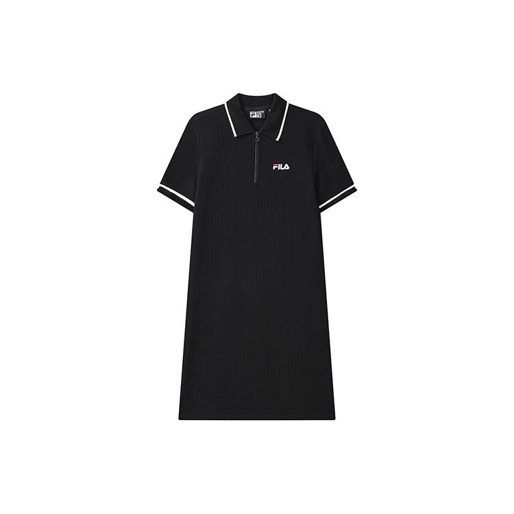 New FILA Short Sleeved Dress Women's Jet Black F51W328301FBK