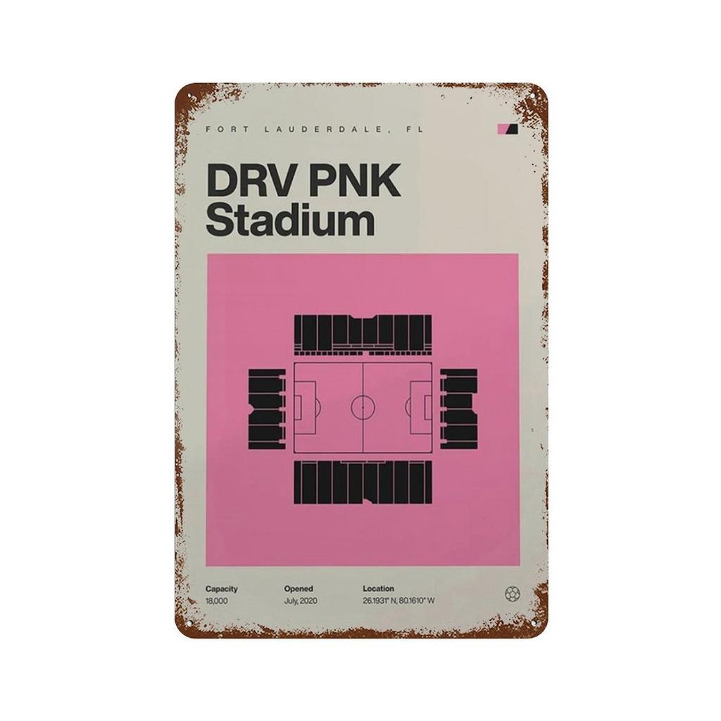 Vintage Metal Posters Signs Modern Famous Football Stadium Nordic Style Wall Art Poster for Living Bar