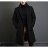 Woolen Coat Men's Long Solid Color Autumn and Winter Woolen Coat Warm Youth Coat Coat