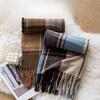 Autumn and Winter Imitation Cashmere Retro Literary Plaid Scarf for Men and Women with The Same Temperament Light Luxury Scarf and Shawl  Dual Use