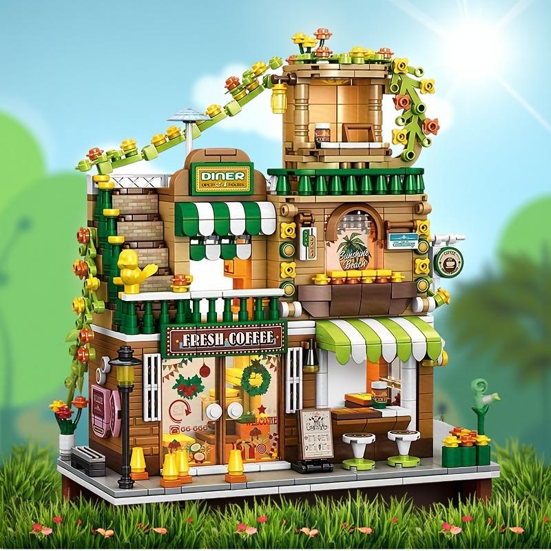 Urban Series Building Blocks Street View Cafe House Model Miniature Architecture Desktop Decor Gift for Boys Girls Kids Toys