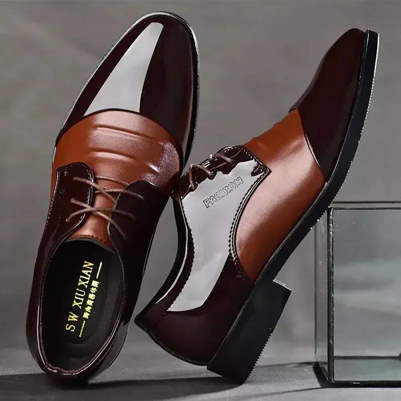 Dress Shoes Man Office Pointed Toe Spring Autumn Social Shoe for Men Clothing Elegant and Classic Leather Casual Party Gentleman