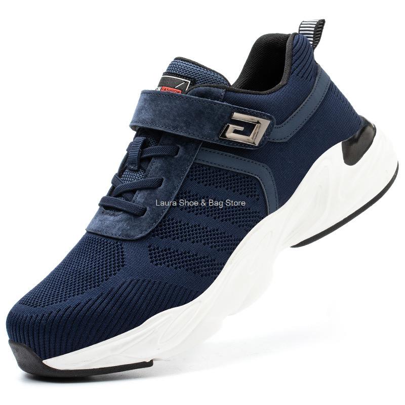 Модные новые мужские защитные туфли со стальным носком и кевларовыми противоударными дышащими рабочими кроссовками, мужская защитная обувь для активного отдыха, мужские защитные ботинки