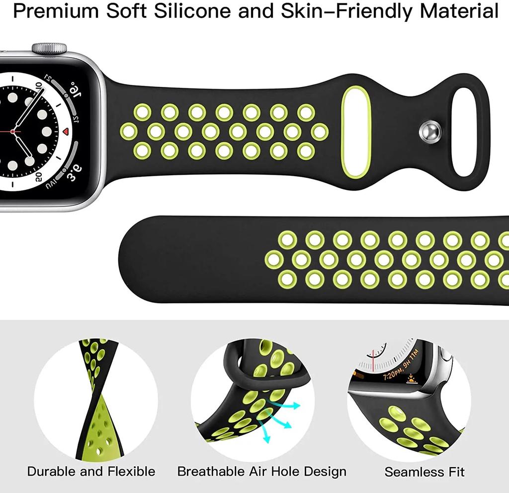 Silicone Strap For Apple Watch Band 44mm 45mm 49mm 40mm 41mm Soft Watchband Correa Bracelet iWatch Series 3 4 5 6 7 Se 8 Ultra